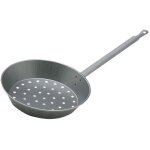 Plat a' rotir avec poigne'e en fer poele 26 cm adapte'e aux chataignes grille'es