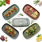 Plat, saladier, plat, assiette � salade rectangulaire en c�ramique, 30 cm
