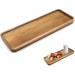 Plateau en bois 29x10. 6x1. 6 cm rectangulaire plateau de service pour caf�, pain, fruits, steak, plantes ...