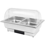 Plateau chauffant �lectrique � double compartiment de 9 litres, r�chauffeur d'aliments en acier inoxydable ...