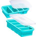 Plateau de cong�lation en silicone extra - large de 1 tasse avec couvercle - paquet de 2 - donne 8 portions ...