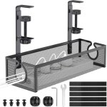 Plateau de gestion des c�bles sous bureau, panier de c�bles en maille sans per�age, organisateur pour ...