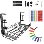 Plateau de gestion des c�bles sous le bureau, range cable bureau, rangement cable bureau, kit de plateau ...