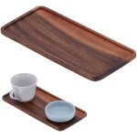 Plateau en noyer, �l�gant plateau de service en bois d'origine naturelle pour th� et petit - d�jeuner ...