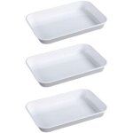 Plateau de pr�sentation rectangulaire en plastique blanc pour charcuterie, plat de service, assiette