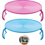 Plateau rond cuiseur vapeur rack double couche vapeur rack support de plateau de cuisson en plastique ...