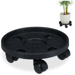 Plateau  roulettes pour plantes, jeu de 2, d. 30, 6 cm, support pour fleurs avec roues, intrieurt, ...