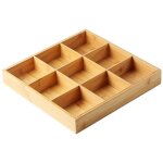 Plateau de service en bambou � 9 compartiments pour barbecue, fondue chinoise et f�tes � la maison.