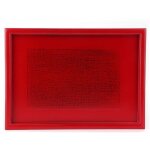 Plateau de service en bois pour ap�ritif, plateau � th� c�r�monie, id�al cuisine maison restaurant rouge ...