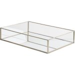 Beliani - plateau de service d�coratif argent� en verre effet miroir de style glamour 30 x 20 x 6 cm ...