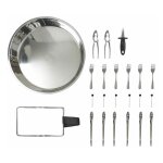 Paris prix - plateau de service fruits de mer '22 accessoires' 40cm argent