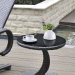 [neu. haus] - plateau de table glasgow en verre esg diamtre  50 cm noir