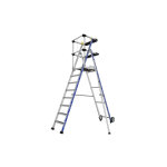 Tubesca comabi plate - forme confort sherpamatic fixe � 4 marches garde - corps � lisses rigide