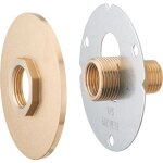 Aroz - platine de fixation confort robinet ext�rieur avant / apr�s cr�pi finition laiton brut