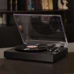 Platine vinyle, phonographe domestique de style europ�en, enceinte int�gr�e, platine vinyle r�tro en ...