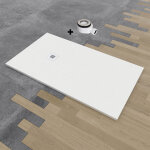 Platos de ducha y mamparas - receveur de douche deluxe extra - plat 80x140 cm blanc