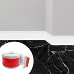 Plinthe flexible autocollante en pvc blanc - 10 cm x 3 m - pour cuisine, salle de bain et salon