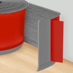 Plinthe souple autoadh�sive, 300cm x 10cm grain de bois gris pvc adhesive, plinthe adhesive pour cuisine ...