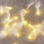 Plumes guirlande lumineuse plumes f�e artificielles lumineuses guirlandes blanc chaud d�corations murales ...