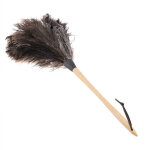 Plumeau � poussi�re en plumes d'autruche lavable � la main avec manche en bois pour m�nage