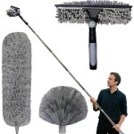 Plumeau telescopique 6m, tete de loup telescopique avec extension r�glable 1. 5 - 6m, balai araign�e ...