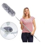 Plumeau tlescopique lavable, essuie - poussire tige tlescopique en acier inoxydable microfibre et ...