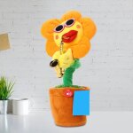 Plush toy with sound of flowers and round leaves, singing and spinning, 200 built - in songs, blue, red, ...