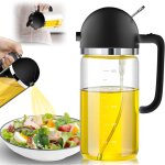 Pluv�risateur d'huile 2 en 1, vaporisateur d'olive bouteille, spray huile cuisine verre, qualit� alimentaire ...