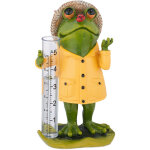 Pluviom�tre grenouille jardin, r�sistant intemp�ries, mesure pr�cipitations, hxlxp : 19x10, 5x8 cm, multicolor ...