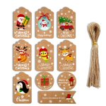 Plyisty 50pcs tags de no�l kraft paper crafts hanging tag thank you �tiquettes pour les fournitures d'emballag ...