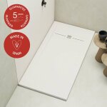 Poalgi - receveur de douche extraplat, blanc , l. 90 x l. 180 cm, finition ardoise, s�rie gneis