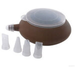Poche � douille marron, moule en silicone avec 4 douilles, pour g�teau � la cr�me p�tissi�re