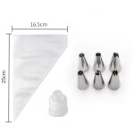 Poches � douille patisserie, 100 grandes poches � douille blanches r�utilisables, 6 douilles � douille. ...