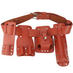 Pochette de ceinture � outils en cuir 5 en 1, �chafaudage avec support pour cl�s de niveau, marteau