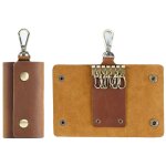 Pochette  cls multifonction en cuir vritable crazy horse, unisexe, marron1