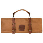 Pochette � couteau en cuir et m�tal d'une capacit� de 5 pi�ces. - arcos