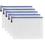 Pochette document, 5pcs document dossier pochette pvc zip, a5 pochette dossier sachets pour stockage ...