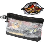 Pochette  outils pvc transparent, rangement tanche et antistatique, avec crochet en mtal