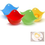 Pocheuse � ufs, lot de 4 r�sistant � la chaleur extra pocheuses � ufs en silicone moules pour la cuisson ...