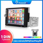 Podofo autoradio bluetooth 1 din 7 pouces avec android car wireless carplay r�troviseur link usb swc ...