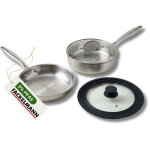 Po�le 24 cm et sauteuse 24 cm inox 18 / 10 triply et couvercle fackelmann vita3