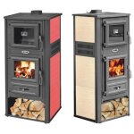 Po�le � bois en acier et fonte avec four k - line kalorosa rouge 12, 1 kw