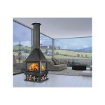 Poêle à bois cabimas 4 faces vitrées 16 kw Poêle à bois cabimas 4 faces vitrées 16 kw