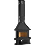Fm biomasa - po�le � bois chemin�e d'angle - firematic windsor 13. 8 kw porte fonte - sans vitre s�rigraphi�e ...