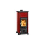 La nordica - po�le � bois raccordable en c�ramique emiliana 6. 5 kw bordeaux