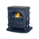 Pole  bois fonte - petit carvin - 9 kw - peint anthracite - thermostat godin 366102