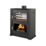 Fm - pole  bois avec four - firematic baltimore 10. 9 kw foyer en vermiculite