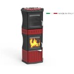 Po�le � bois lincar monella 185 avec four puissance 10. 6kw couleur rouge