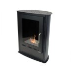 Purline ? po�le � �thanol noir en acier ? puissance 2 kw ? dimensions 48x30x61 cm ? design compact avec ...