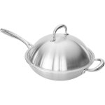 Poêle à frire shiori ? en acier inoxydable 304 wok 28 cm x 8, 20 cm induction Poêle à frire shiori ? en acier inoxydable 304 wok 28 cm x 8, 20 cm induction